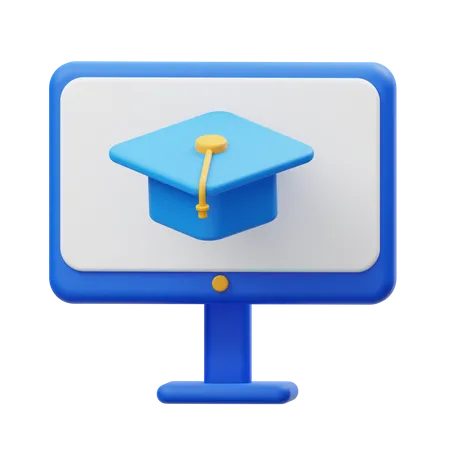 Online learning  3D Illustration