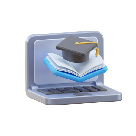 Online Learning  3D Illustration