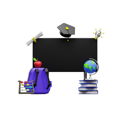 Online Learning  3D Illustration