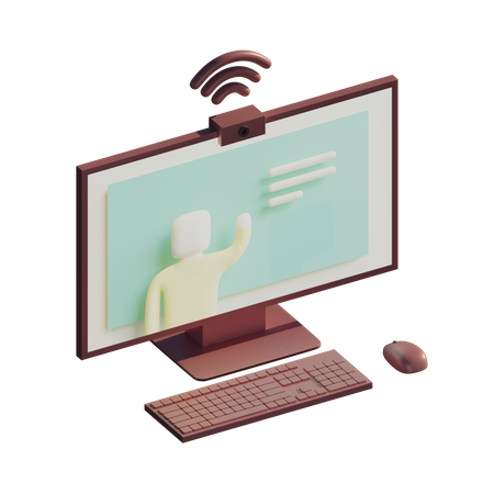 Online learning 3D Illustration