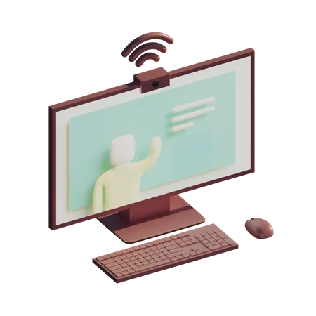 Online learning  3D Illustration