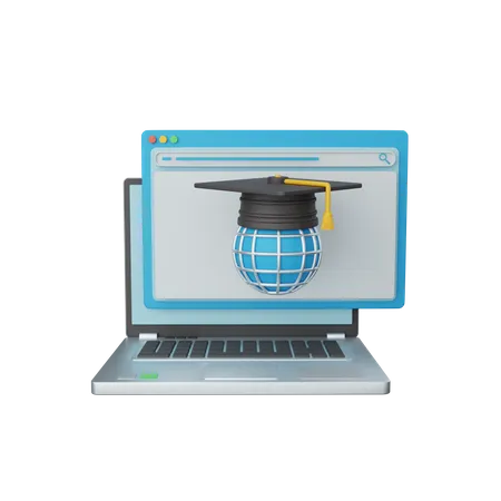 3 D Rendering Online Learning Isolated Useful For Education Technology Knowledge School And Class 3D Icon