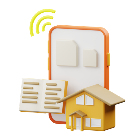 Online learning from home  3D Icon