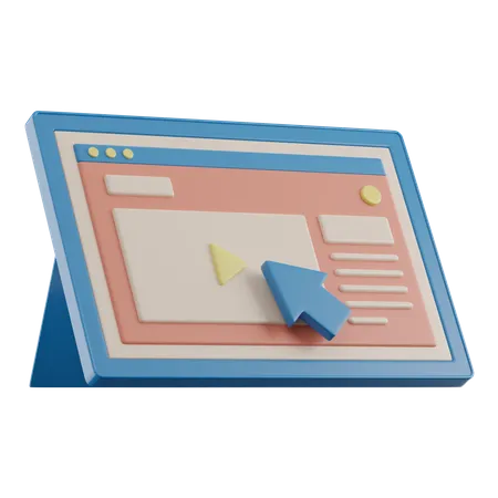 Online Learning On Tablet 3D Illustration