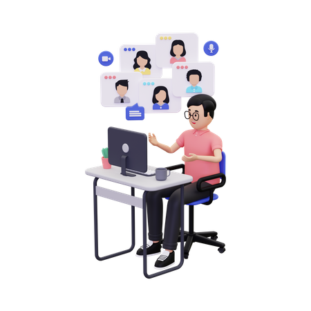 Online-Lerndiskussion  3D Illustration