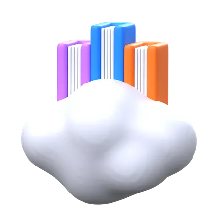 Online Library 3 D E Learning Icon 3D Icon