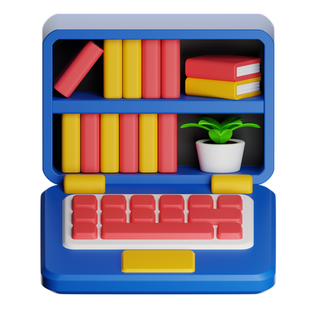 온라인 도서관  3D Icon