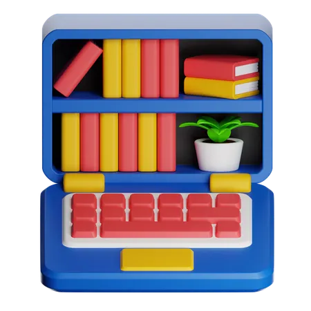 온라인 도서관  3D Icon