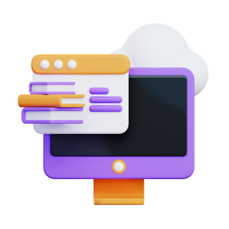 Online Library  3D Icon