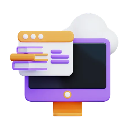 Online Library  3D Icon