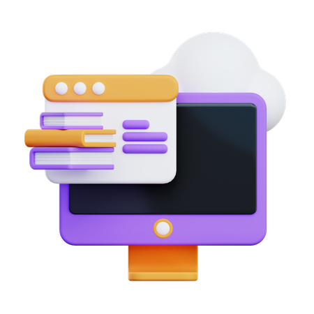 Online Library  3D Icon