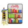 e-library emoji 3d