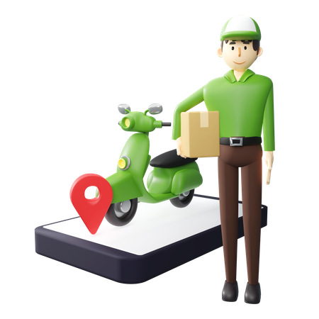 Online-Lieferservice  3D Illustration