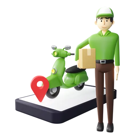 Online-Lieferservice  3D Illustration