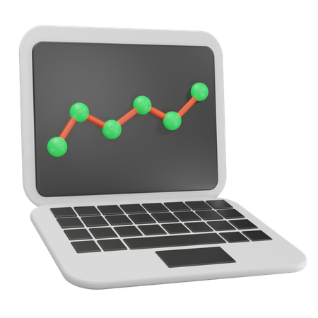 Online Line Chart  3D Icon