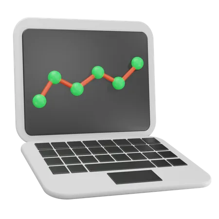 Online Line Chart  3D Icon