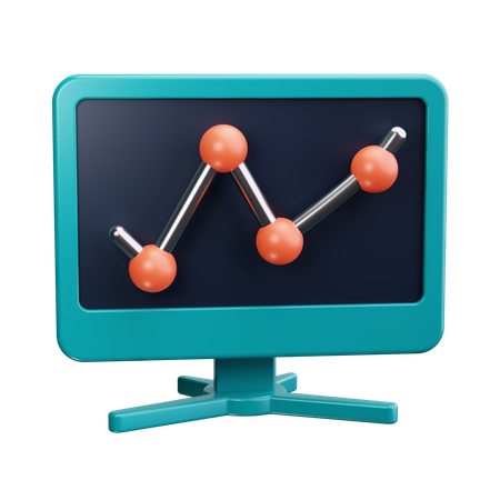 Online-Liniendiagramm  3D Icon