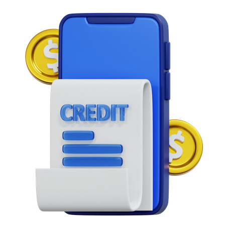 Online Loan Icon for Digital Finance and Credit Management  3D Icon