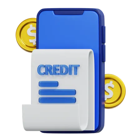 Online Loan Icon for Digital Finance and Credit Management  3D Icon