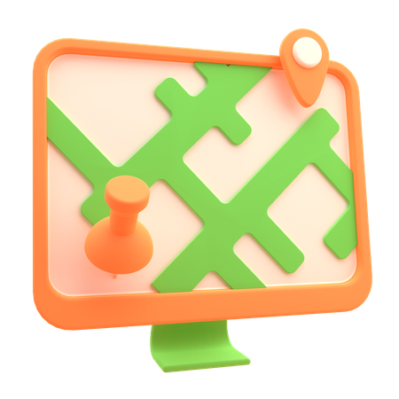 Online Location  3D Icon