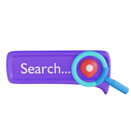 Online Location Searching  3D Illustration