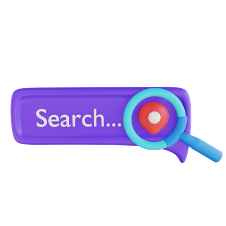 Online Location Searching 3D Illustration