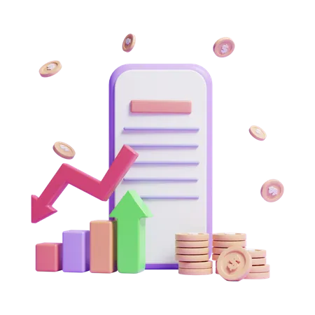 3 D Business Investment Graph Chart Icon Or 3 D Business Financial Graph Chart Concept Icon 3D Icon