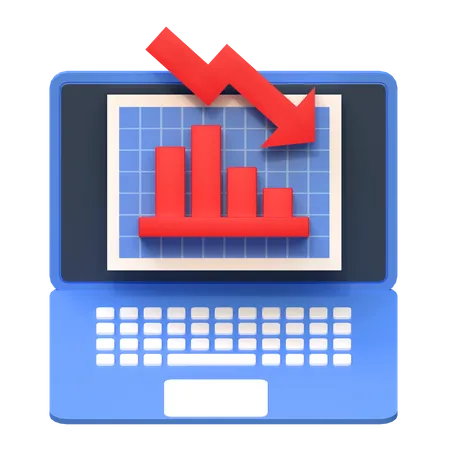 Online Money Investment Price Low Statistic Finance Icon 3 D Illustration 3D Icon