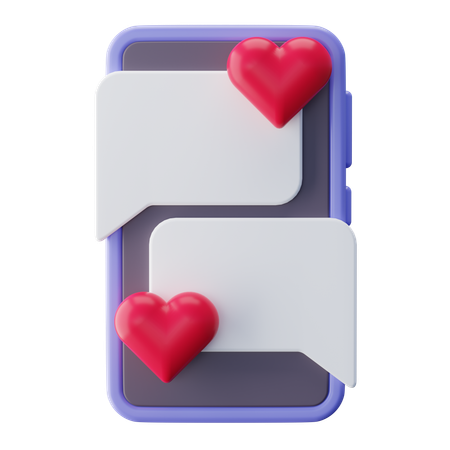 Online Love Chat  3D Icon