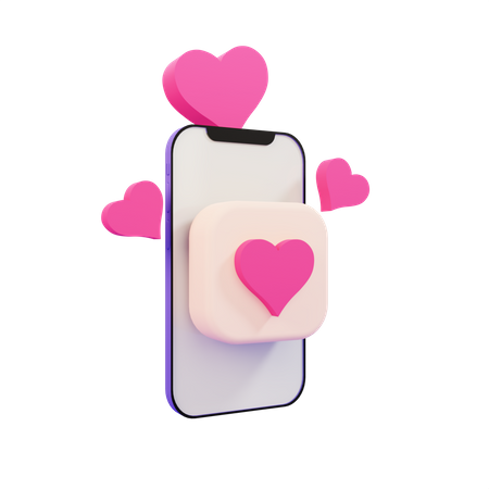 Online Love Chatting  3D Icon