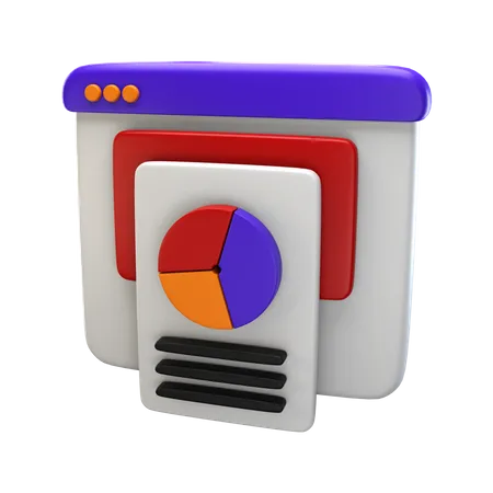 Online market analysis  3D Icon