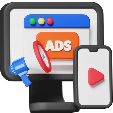 Online Marketing 3 D Illustration 3D Icon