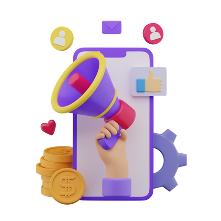 Online Marketing Management  3D Icon