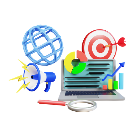 Online Marketing Target  3D Illustration