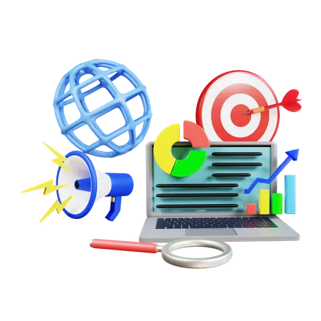 Online Marketing Target  3D Illustration