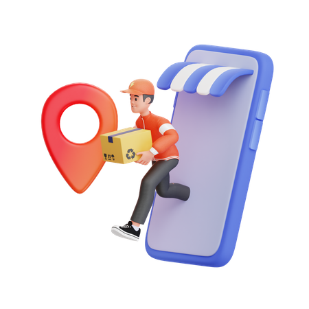 Online marketplace shopping delivery  3D Icon