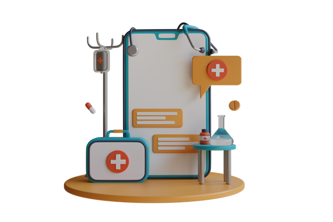Online Medical Advise  3D Icon