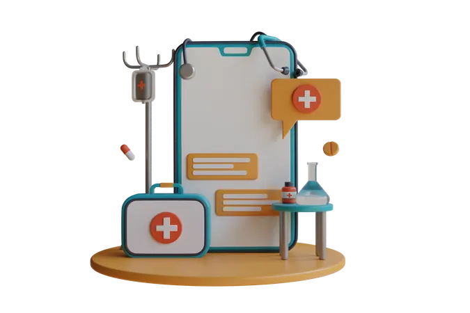 Online Medical Advise Or Consultation Service Therapist On Chat In Messenger Online Medical Clinic Tele Medicine Online Healthcare 3 D Illustration 3D Illustration