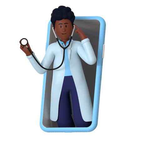 Online Medical App  3D Illustration