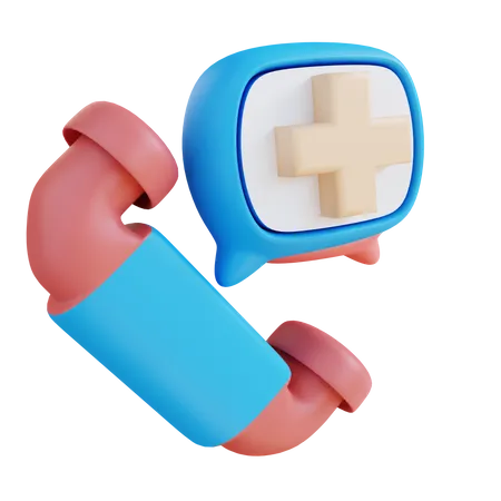 Online Medical Call  3D Icon