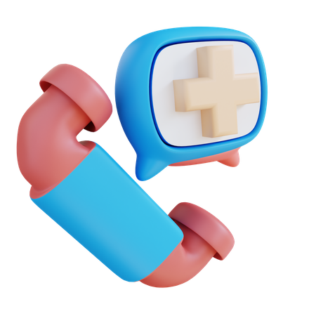 Online Medical Call  3D Icon