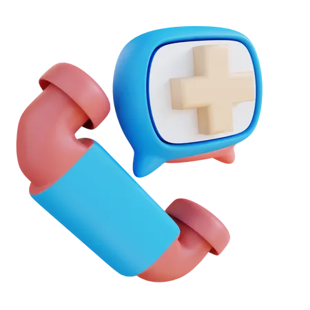 3 D Illustration Of A Health Emergency Call 3D Icon