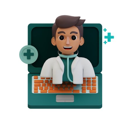 Online medical consultation  3D Icon