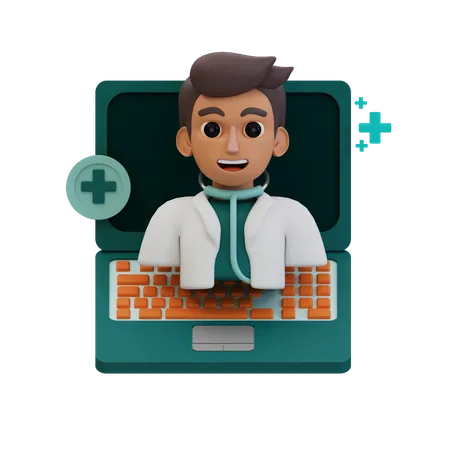 Online medical consultation  3D Icon