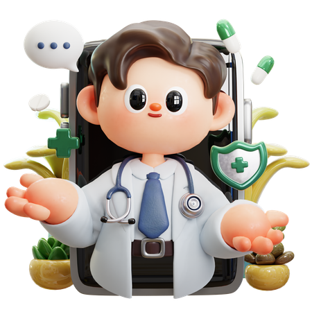 Online Medical Consultation  3D Icon