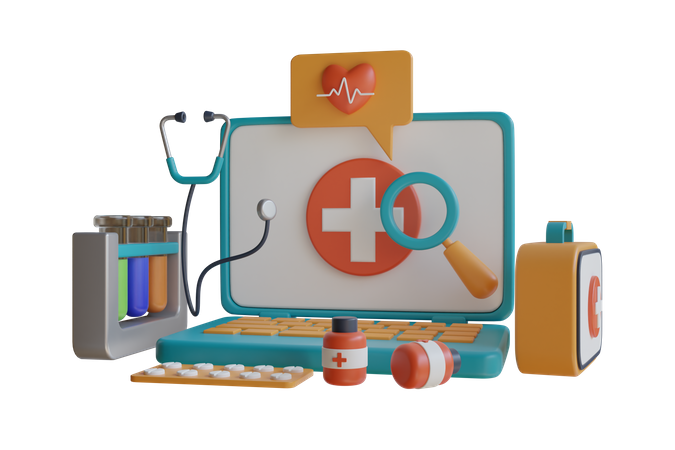 Online Medical Services  3D Icon