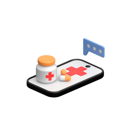 Online Medication Opinion  3D Icon