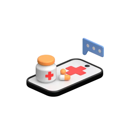 온라인 약품 의견  3D Icon