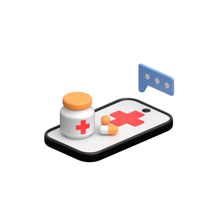 Online Medication Opinion  3D Icon