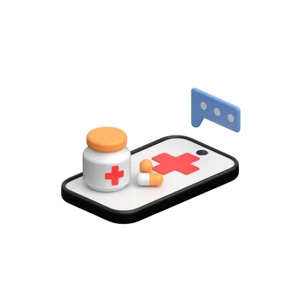 Online Medication Opinion  3D Icon